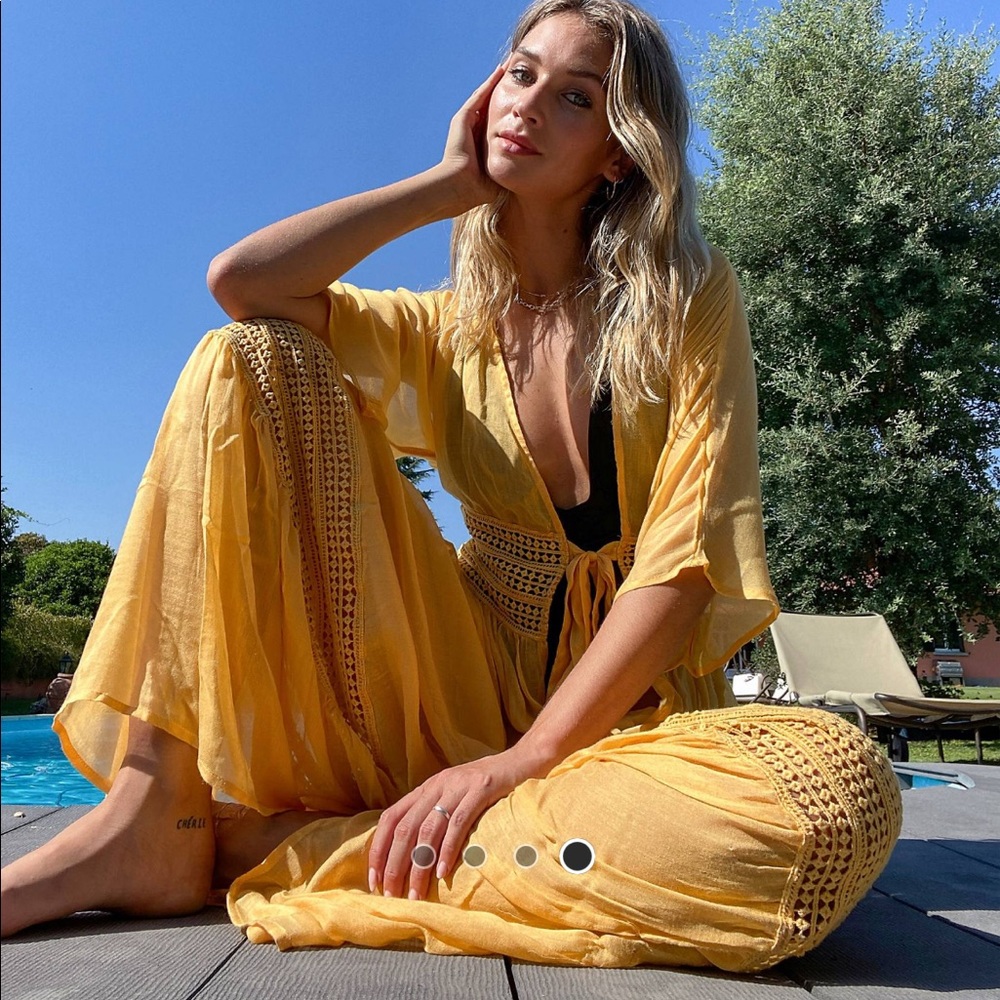 ASOS front tie maxi beach kimono